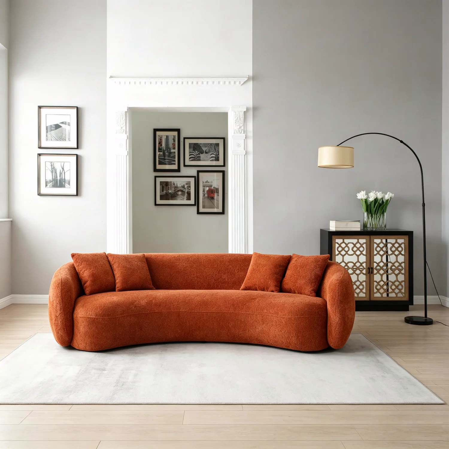 ERYE Boucle Curved Cloud Sofa 101.4"