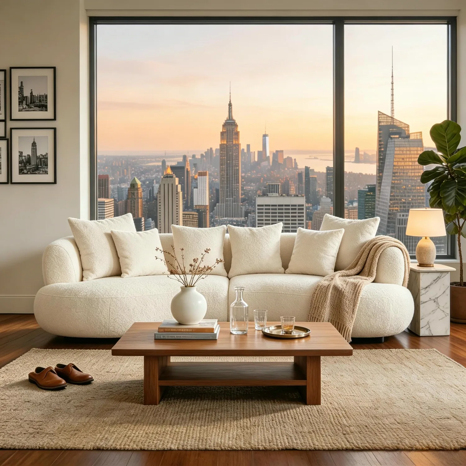 ERYE Boucle Curved Sectional Sofa 102.4"