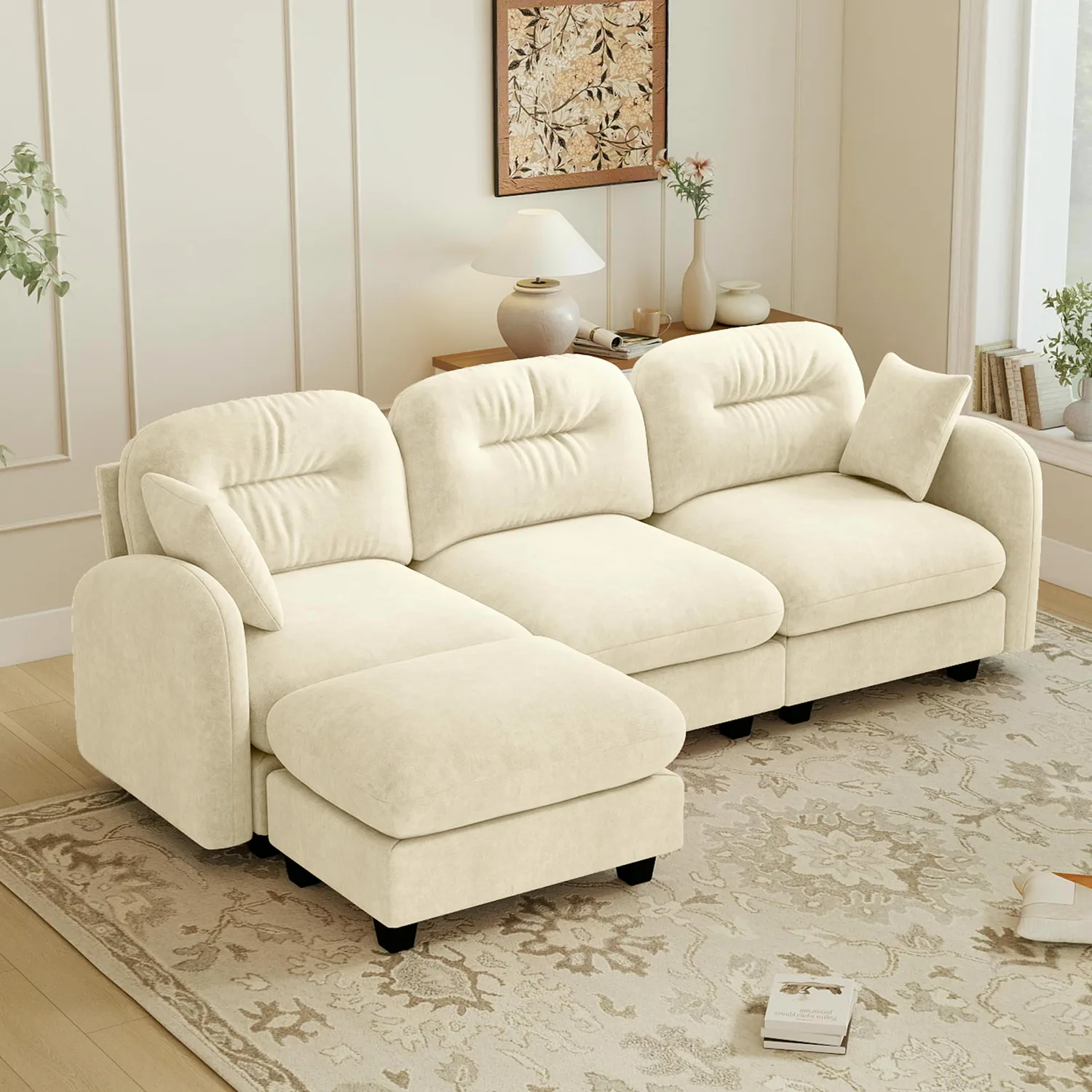 ERYE Chenille L-Shaped Sectional Sofa