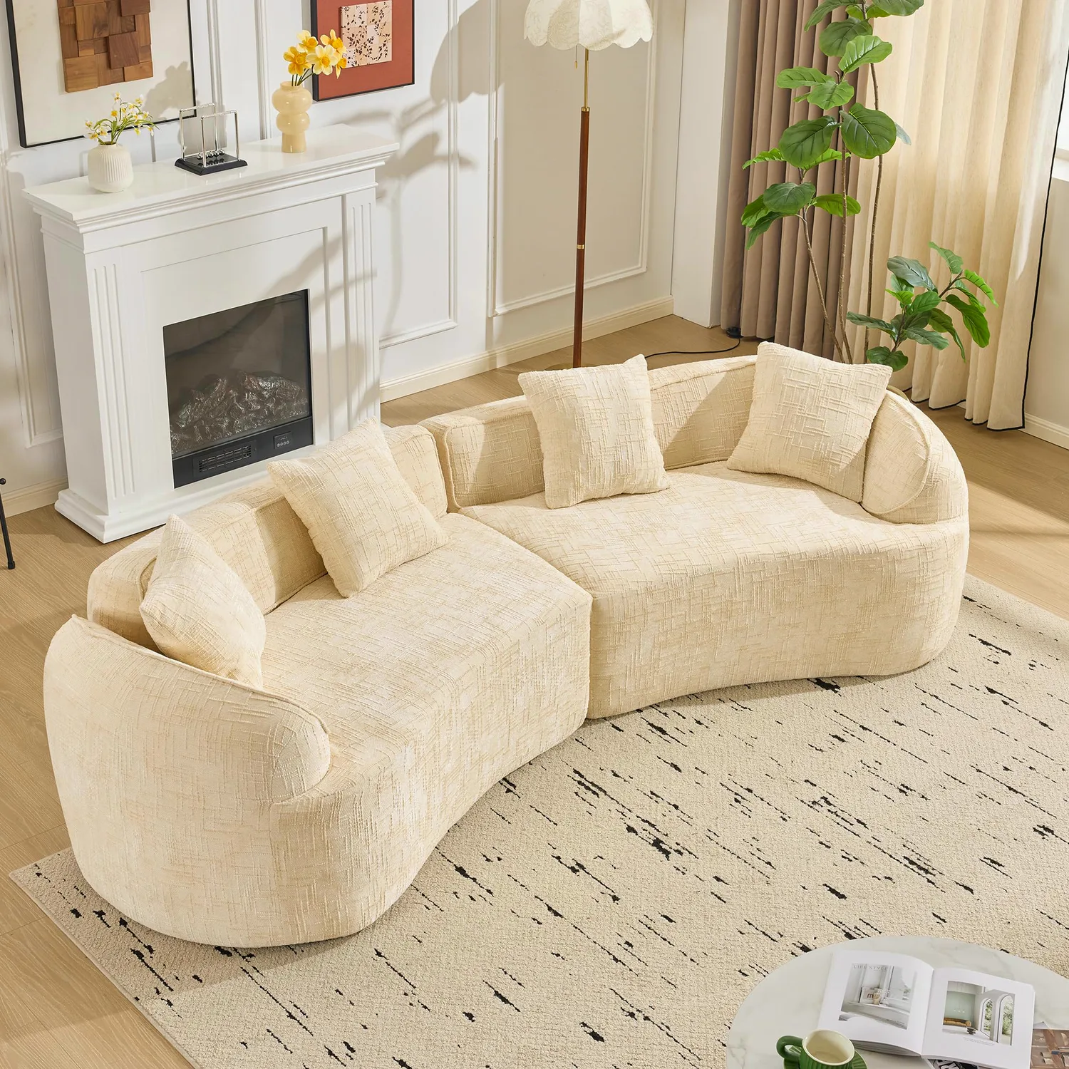 ERYE Chenille Curved Cloud Sofa 109"