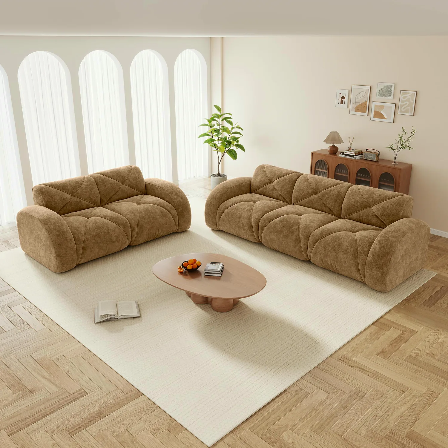 ERYE Velvet Cloud Sofa 110.6"