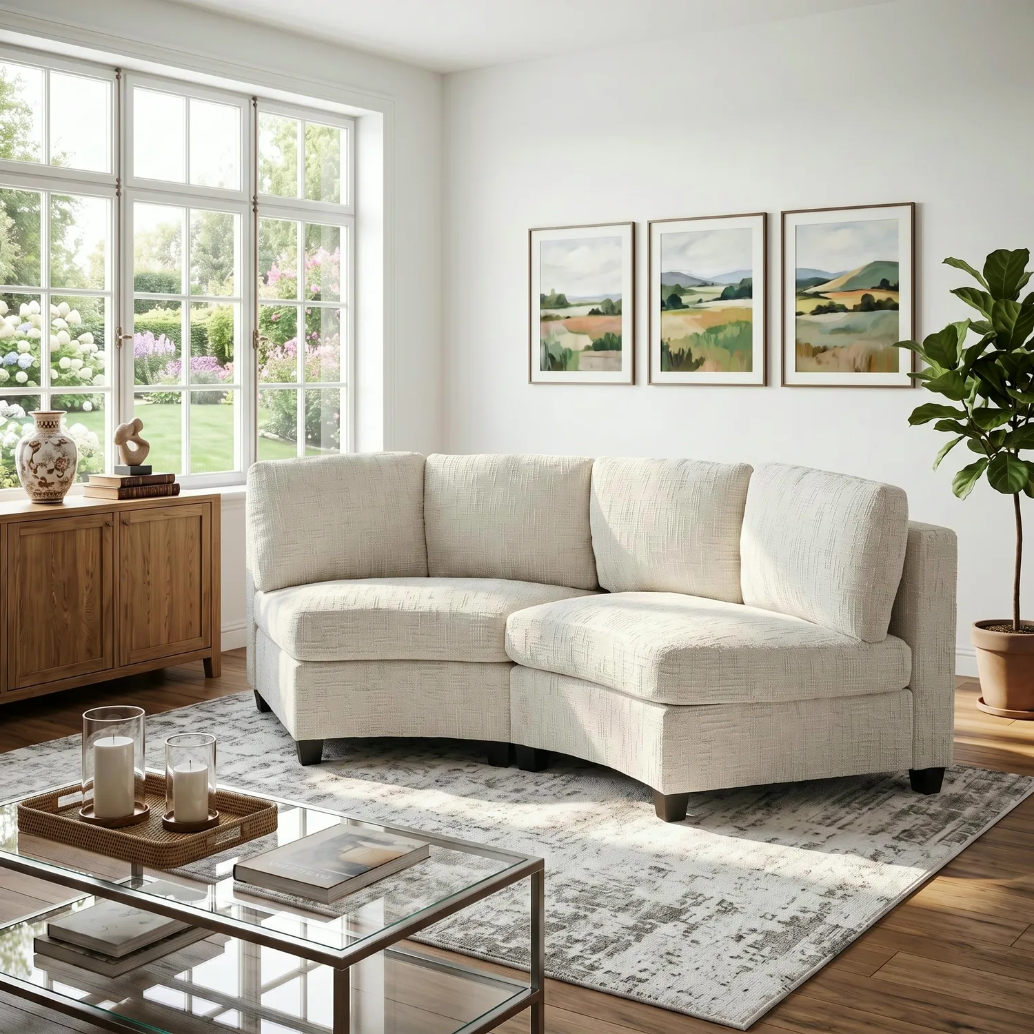 ERYE Chenille Curved Sectional Sofa