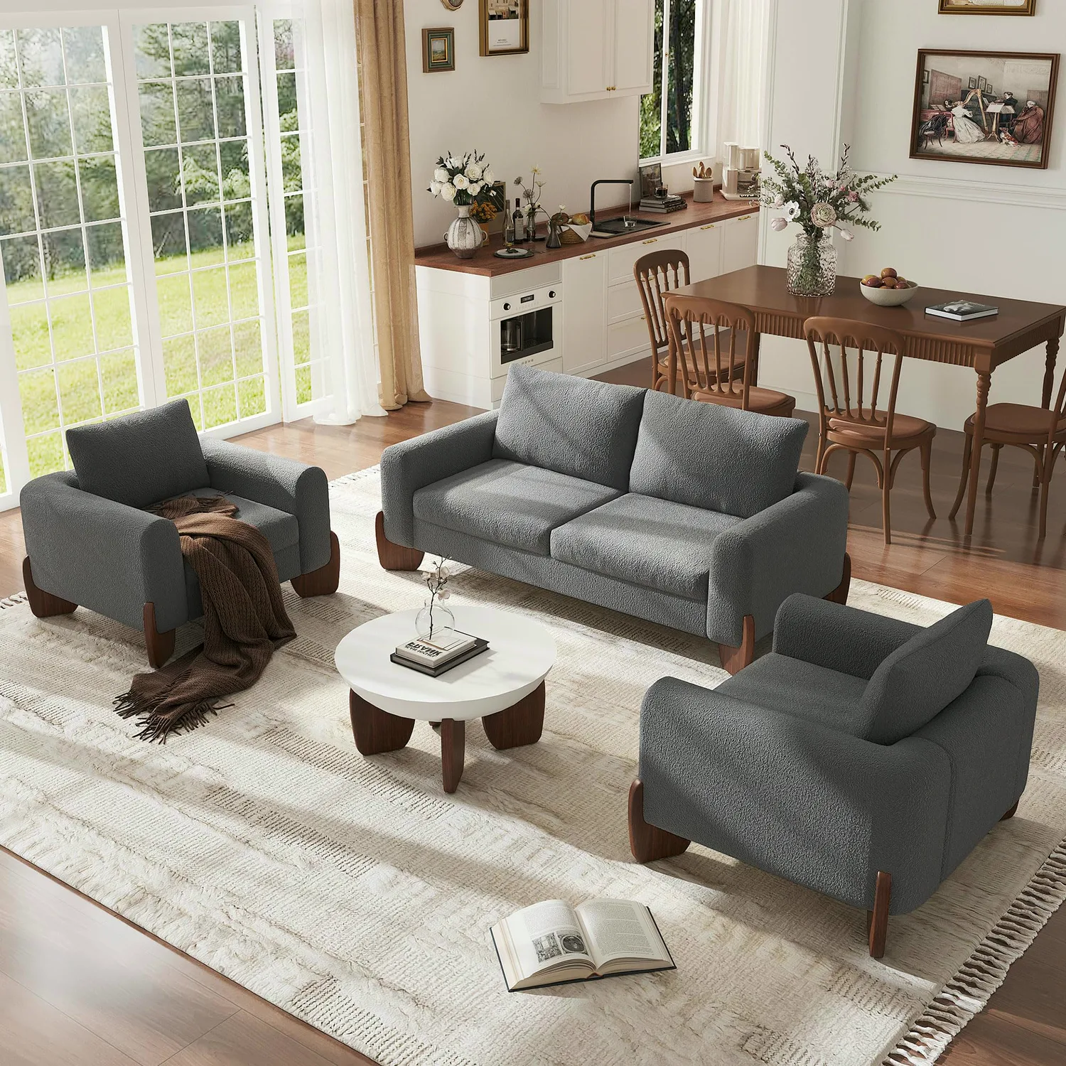ERYE Boucle Sofa Set 74.2"