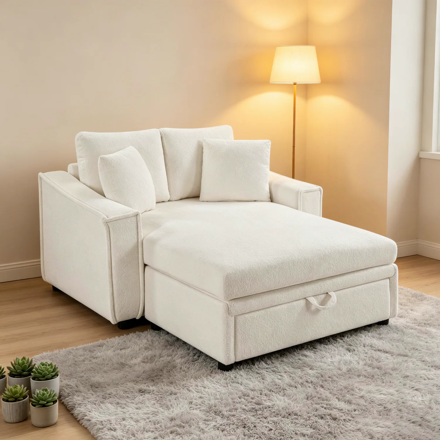 ERYE Velvet Chaise Lounge 53.5"