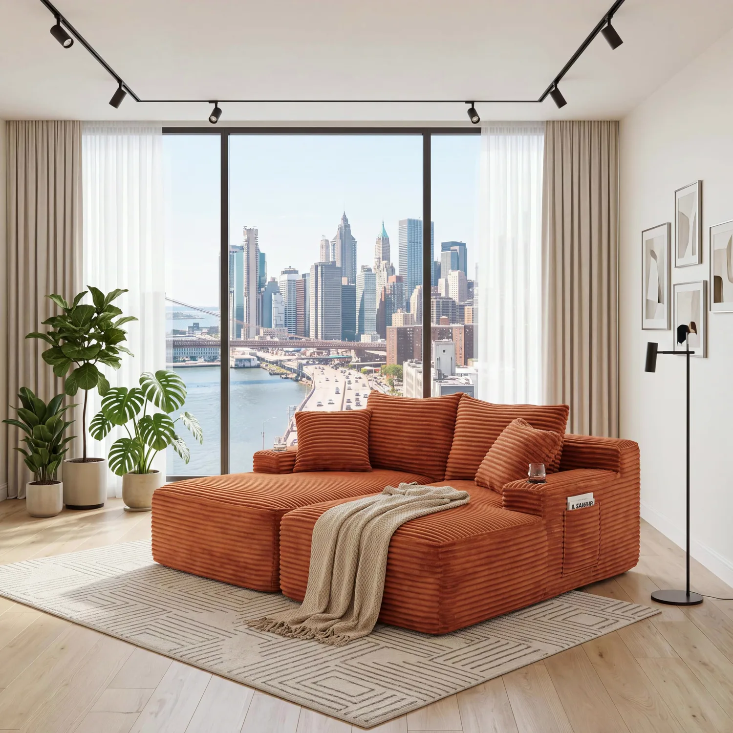 ERYE Corduroy Chaise Lounge 69"