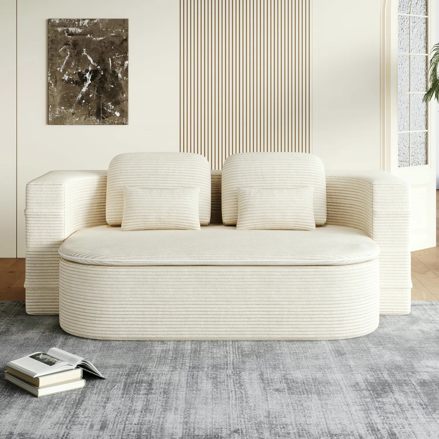 ERYE Corduroy Sleeper Sofa 75"