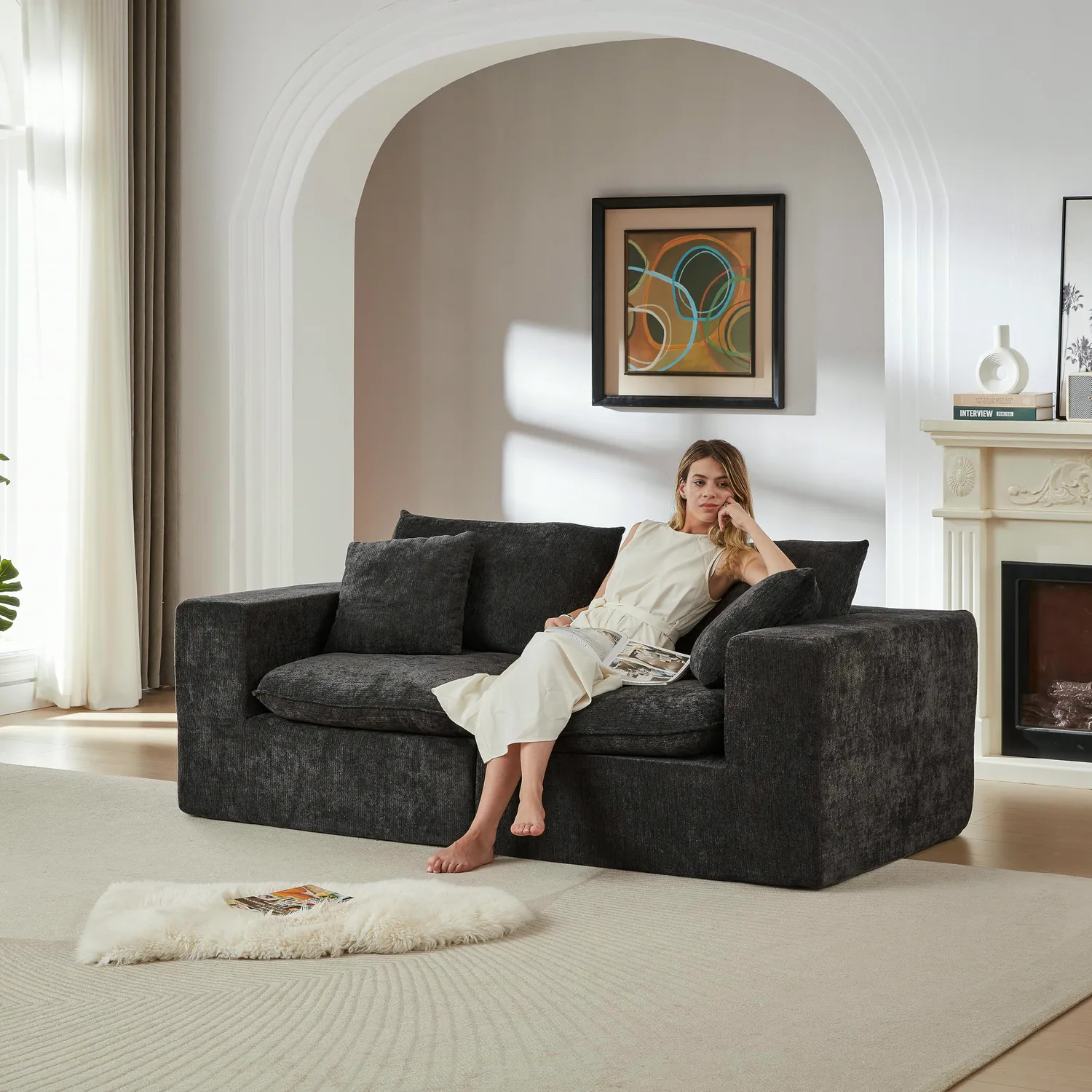 ERYE Chenille Cloud Sofa 78"