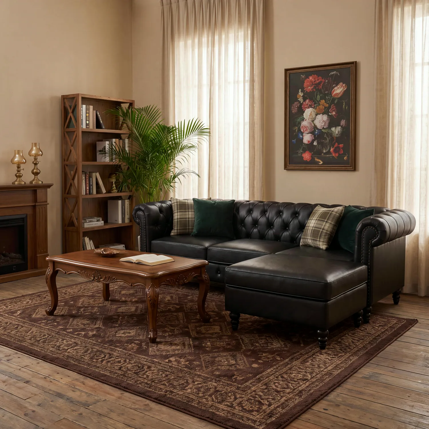 ERYE Faux Leather L-Shaped Sectional Sofa