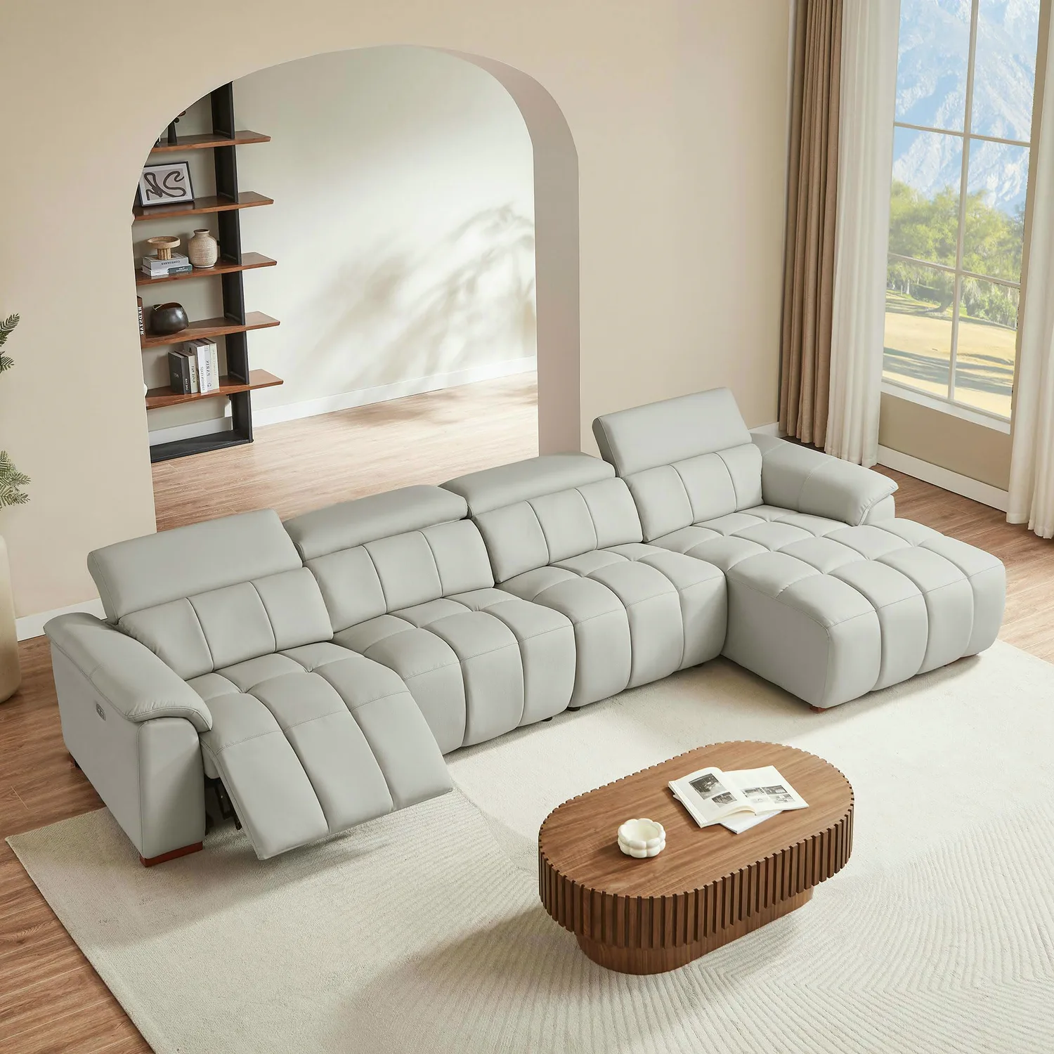 ERYE Faux Leather L-Shaped Power Reclining Sectional 144.9"