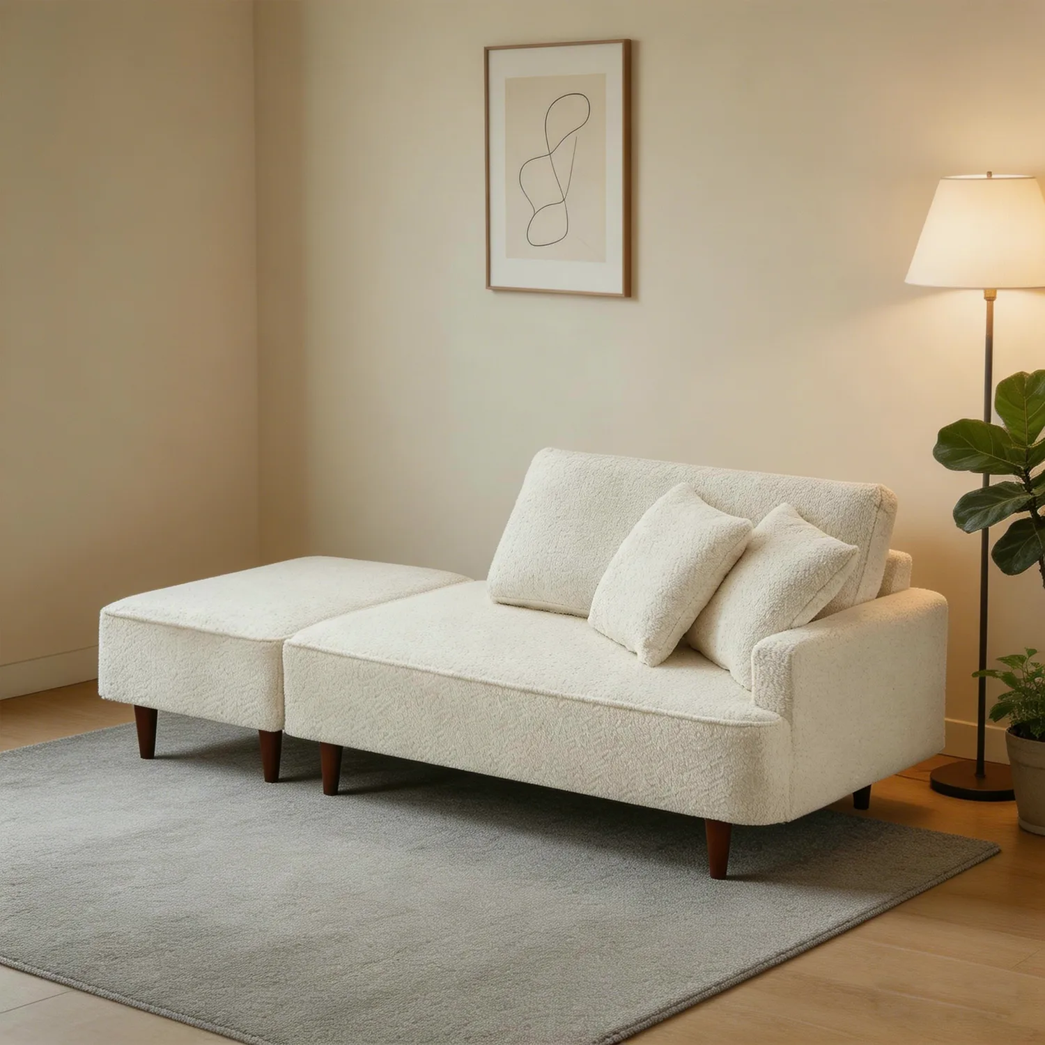 ERYE Boucle Chaise Lounge 72.1"