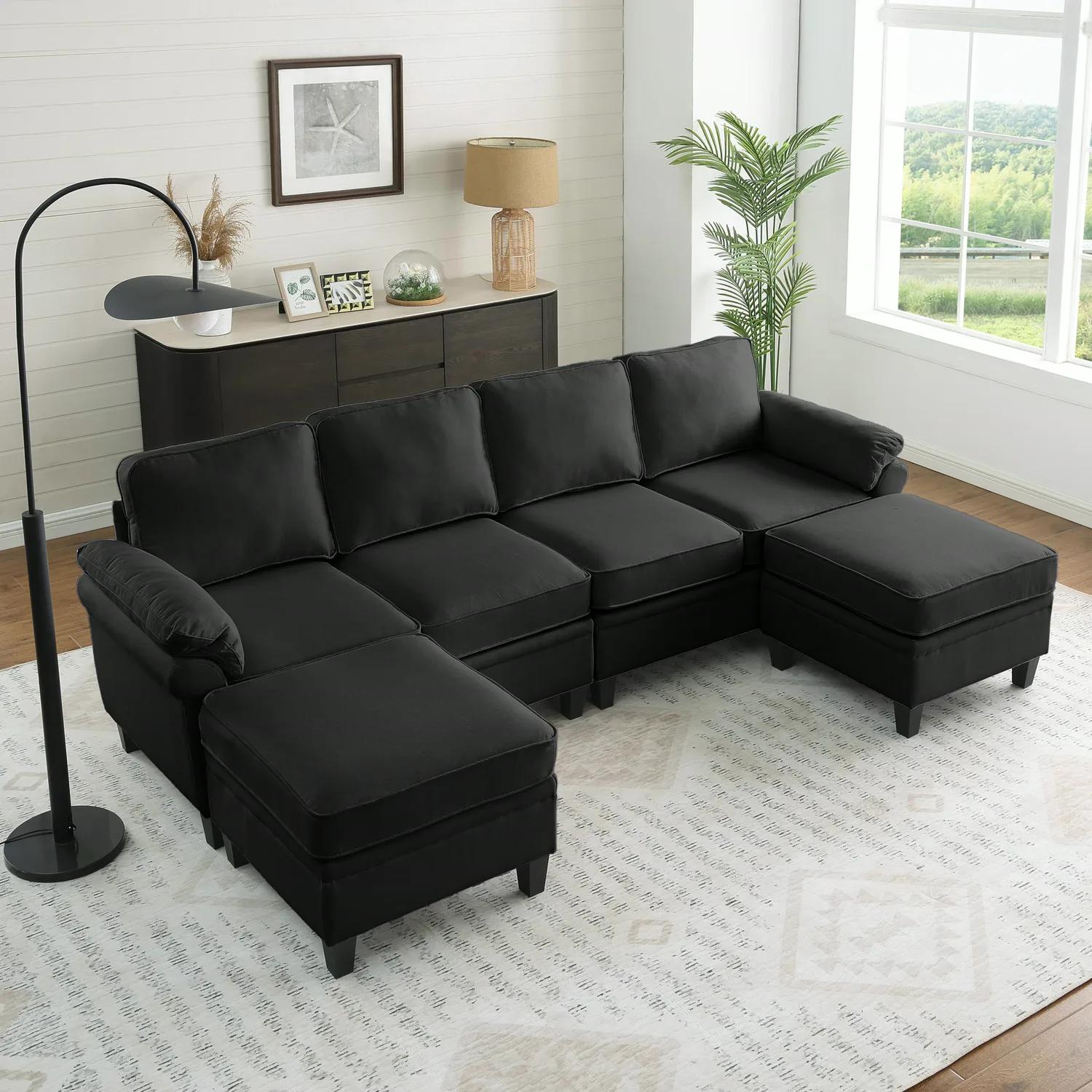ERYE Chenille U-Shaped Sectional Sofa 102.3"