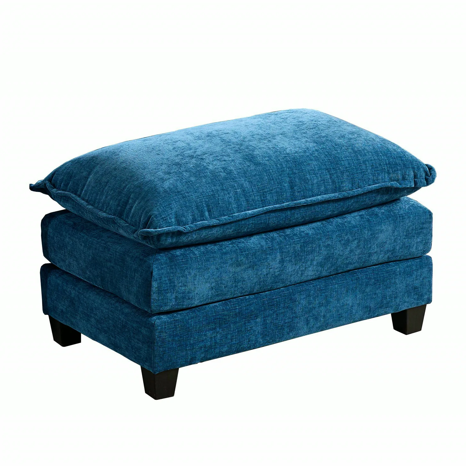 ERYE Chenille Ottoman 37" in Blue
