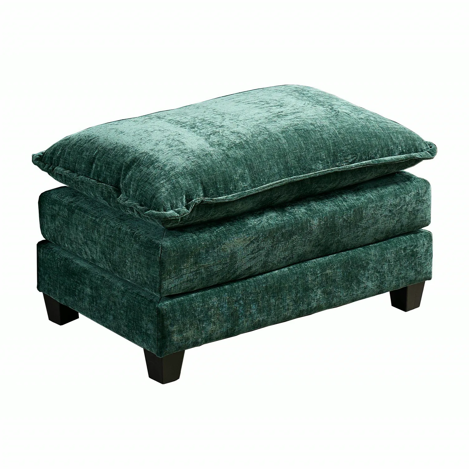 ERYE Chenille Ottoman 37" in Green