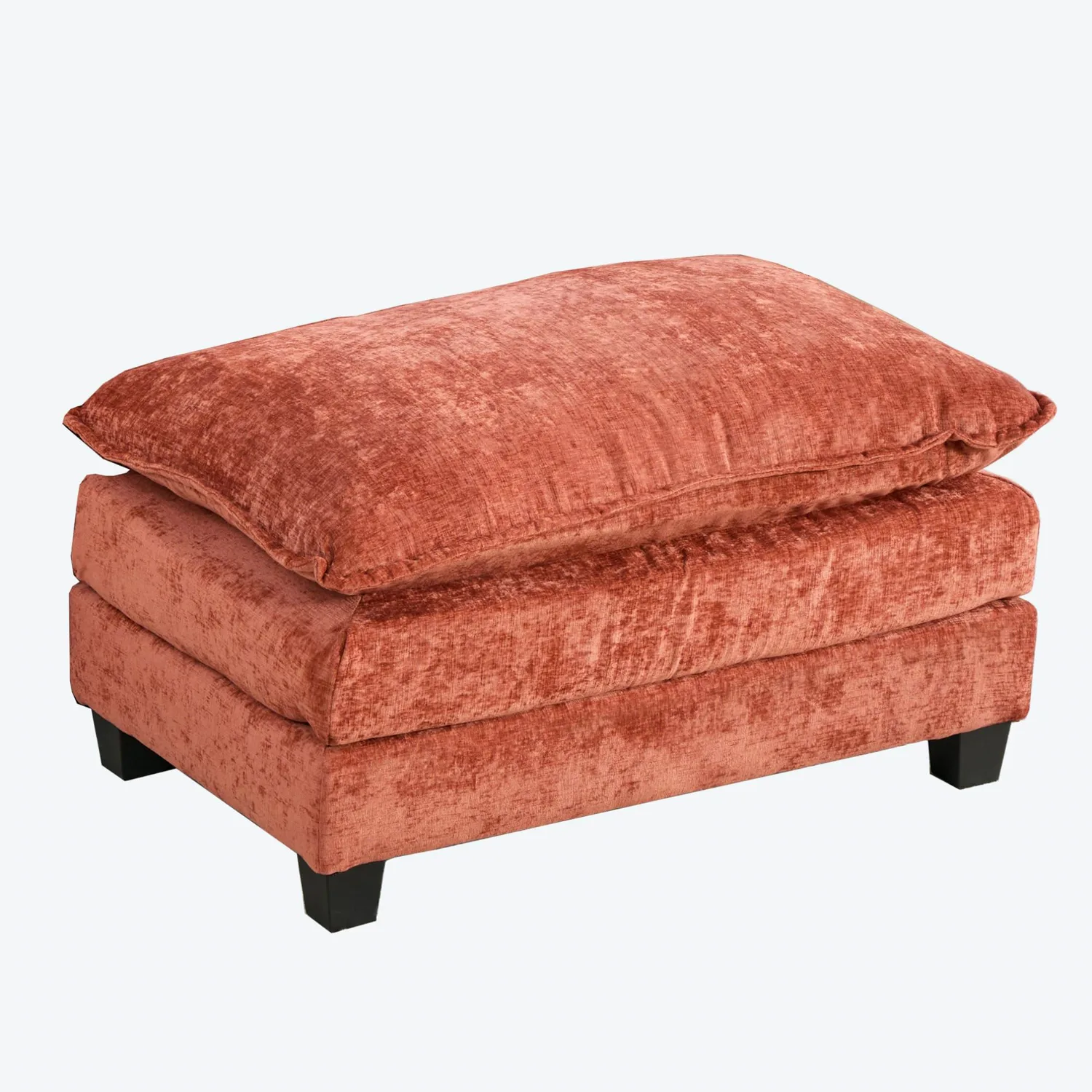 ERYE Chenille Ottoman 37" in Orange