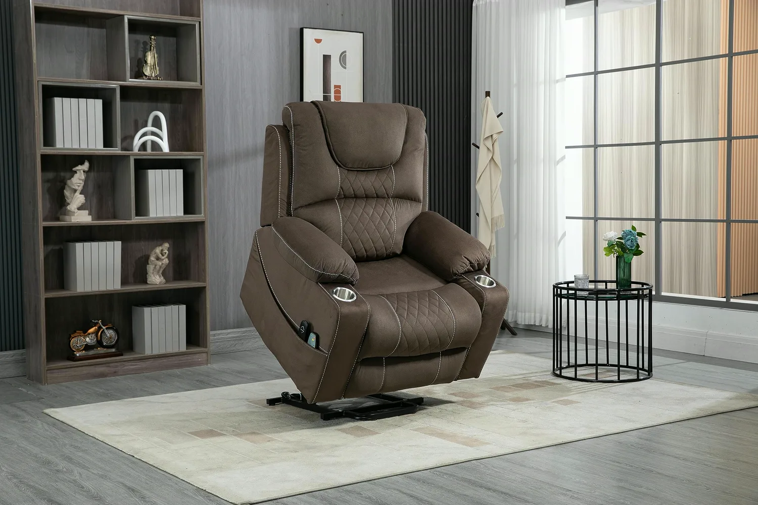 ERYE Oversized Velvet Power Lift Recliner 38.2"