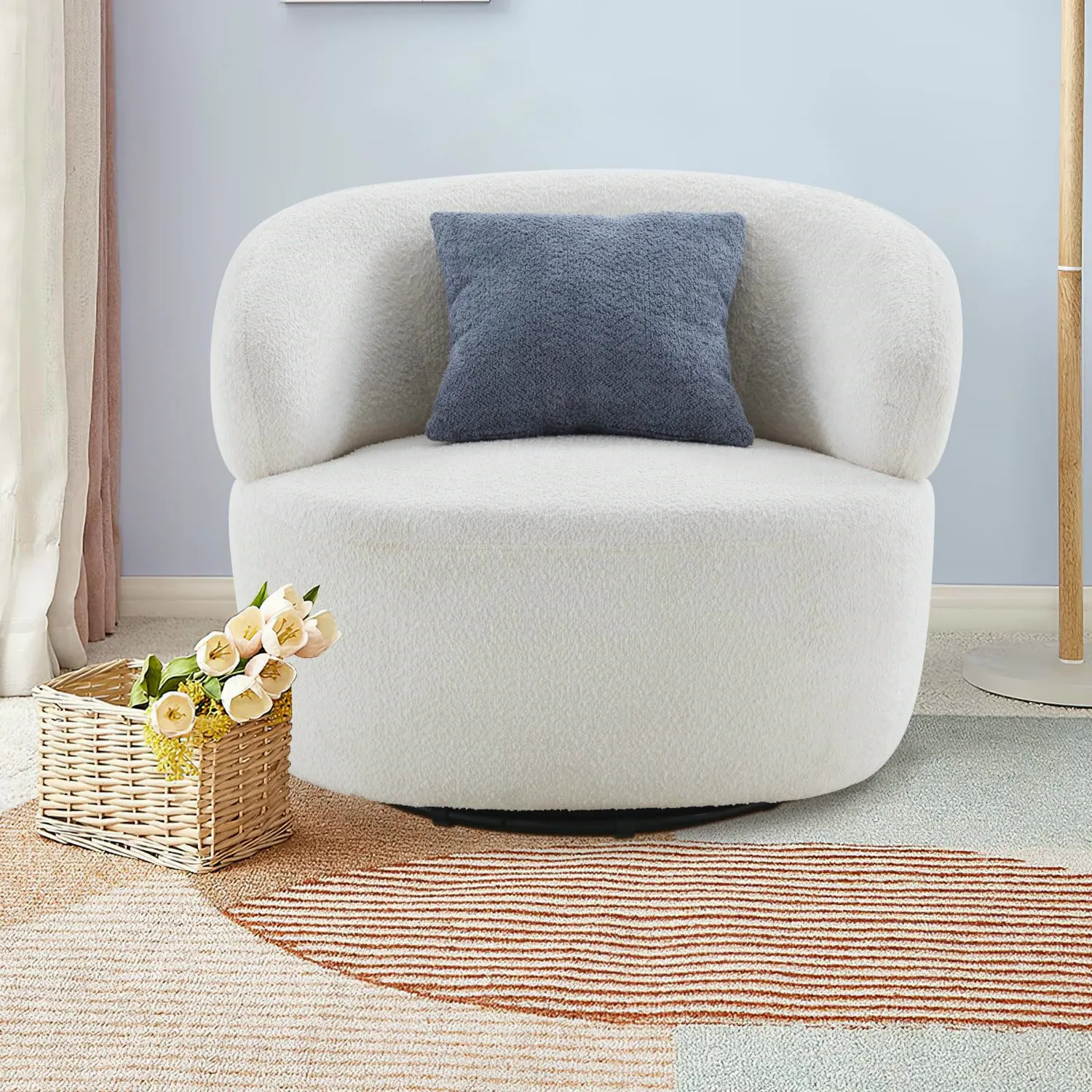 ERYE Boucle Swivel Chair 34.6"