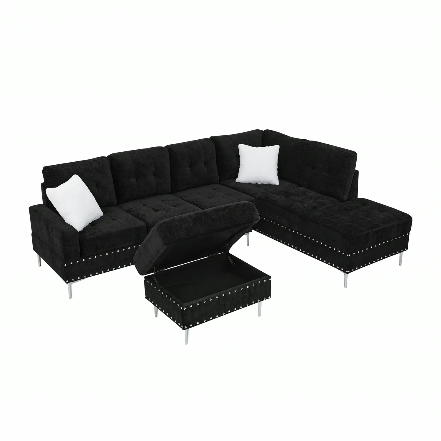 ERYE Chenille L-Shaped Sectional Sofa 102"