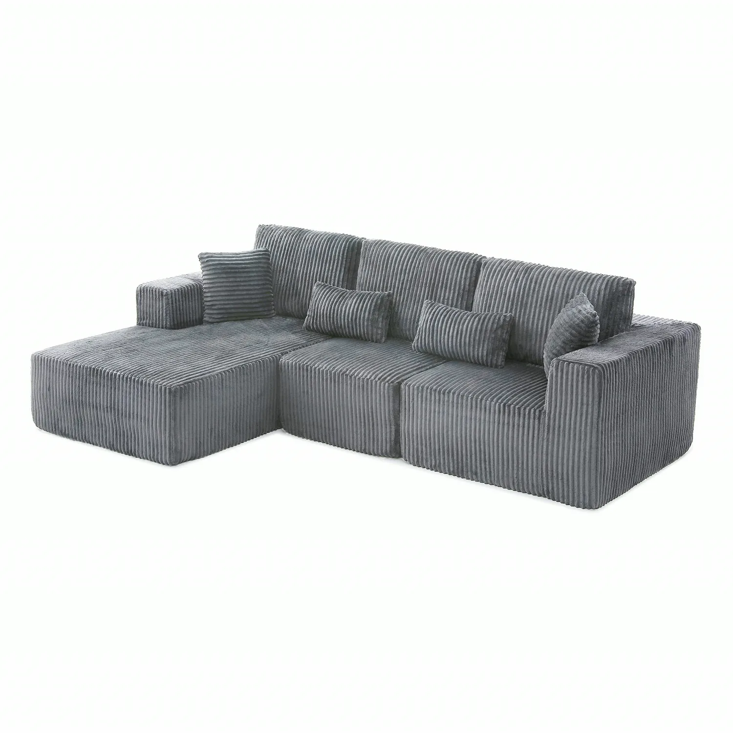 ERYE Corduroy L-Shaped Cloud Sectional 114.5"