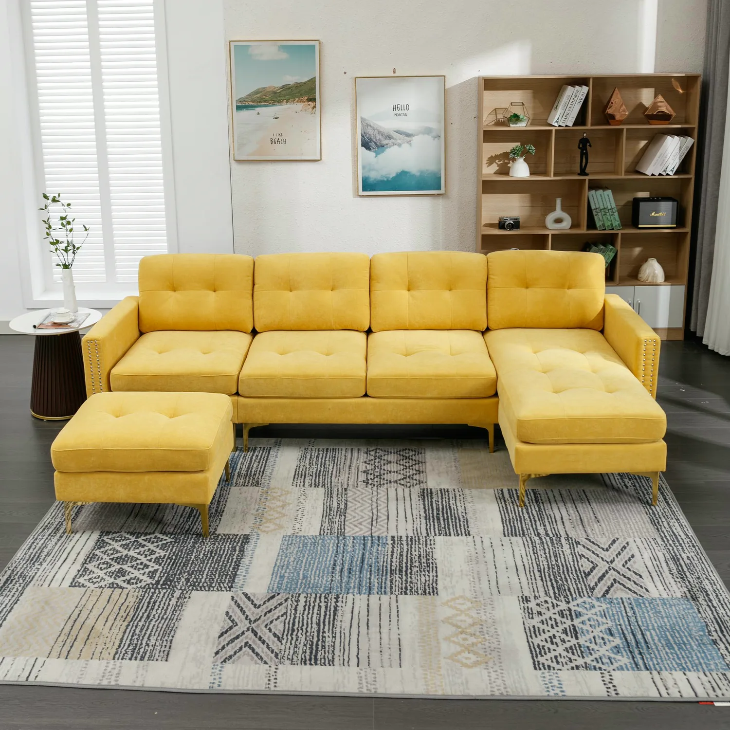 ERYE Chenille U-Shaped Sectional Sofa 110.6"