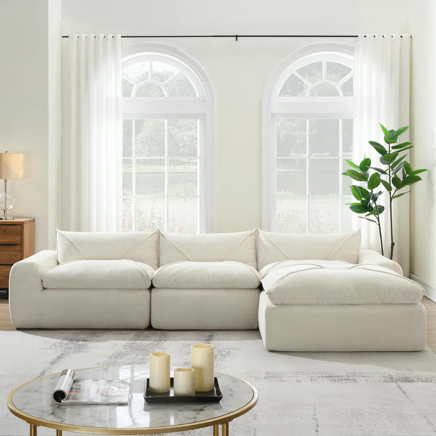 ERYE Chenille Cloud Sectional 116"