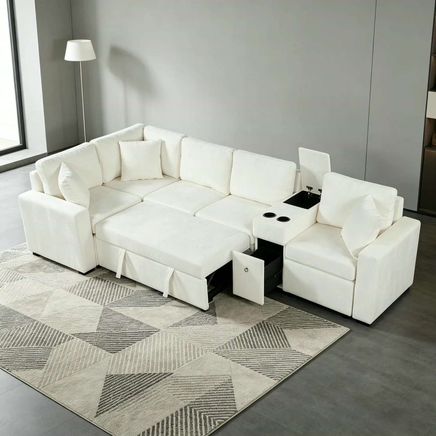 ERYE Chenille Sleeper Sectional 120.5"