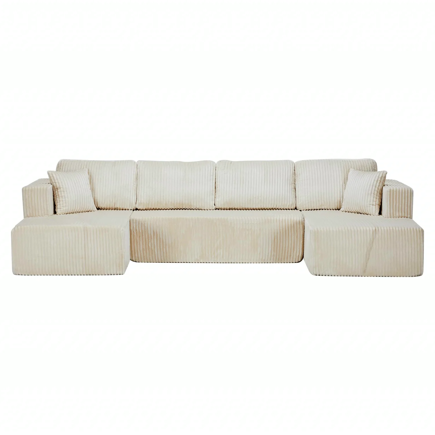 ERYE Corduroy U-Shaped Cloud Sectional 130"