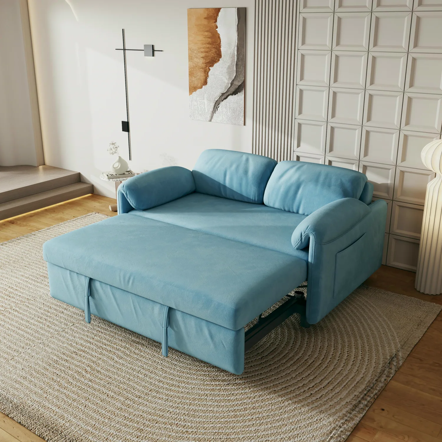 ERYE Velvet Sleeper Sectional 54"
