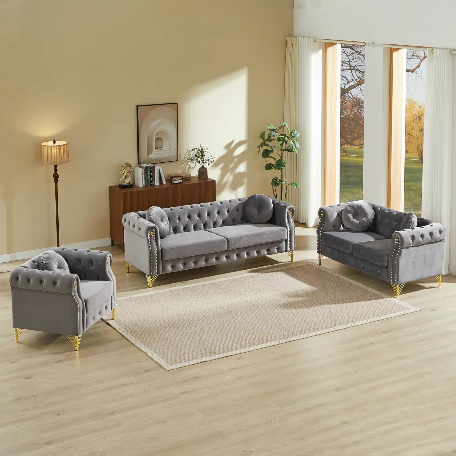 ERYE Velvet Sofa Set 82"