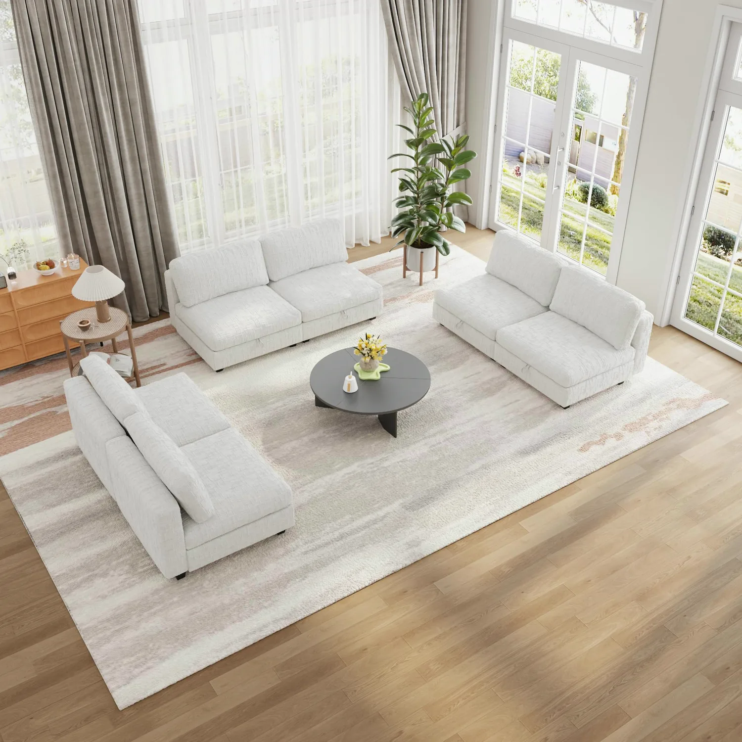ERYE Chenille Sofa Set 58"