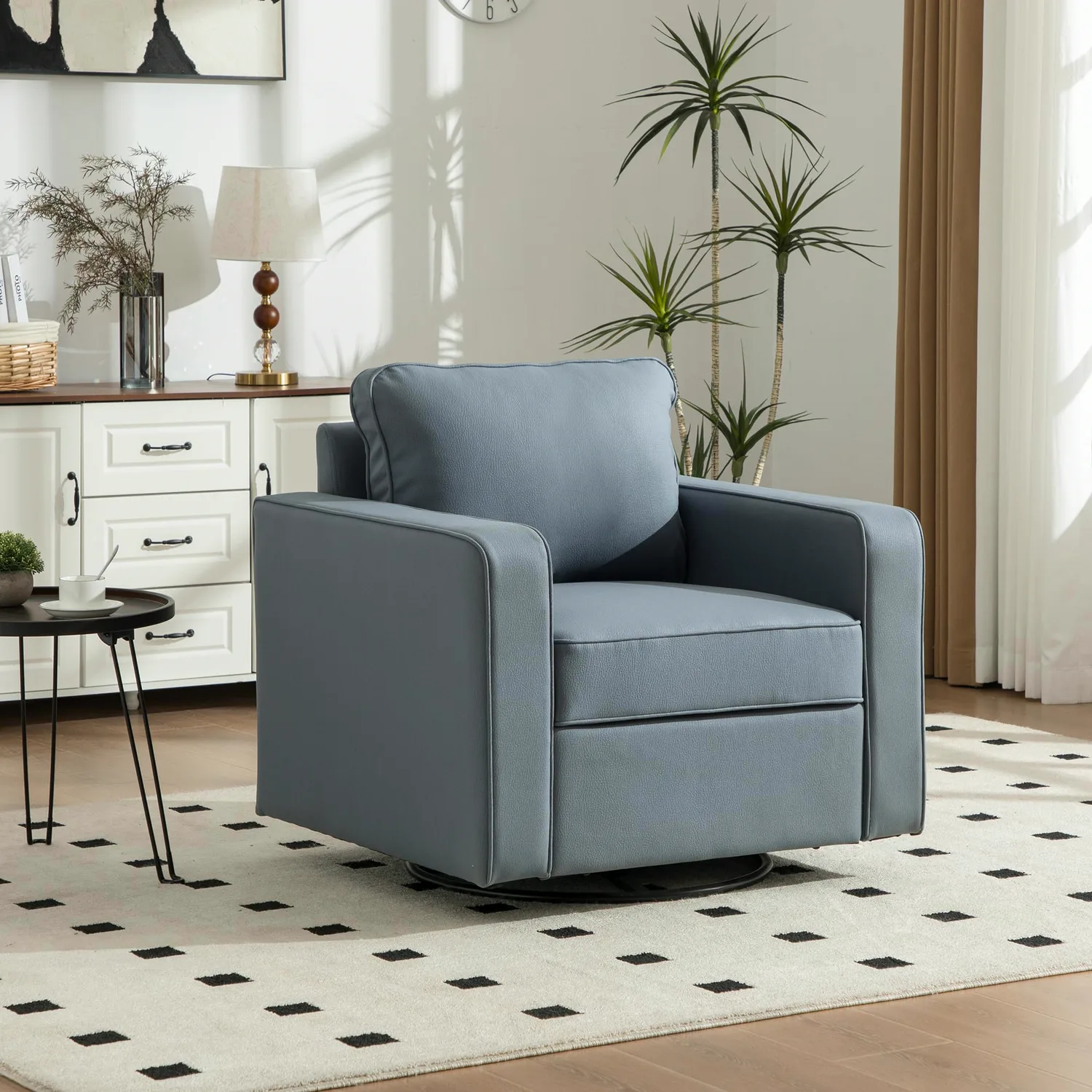 ERYE Faux Leather Swivel Chair 33.7"
