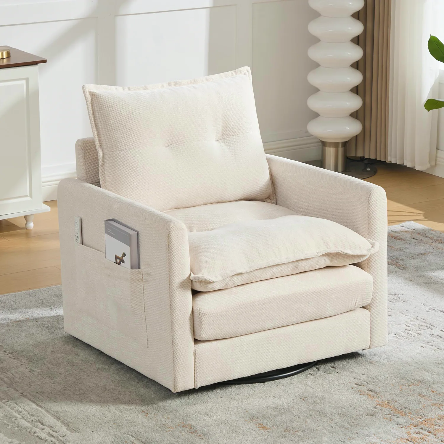ERYE Chenille Swivel Chair 31"