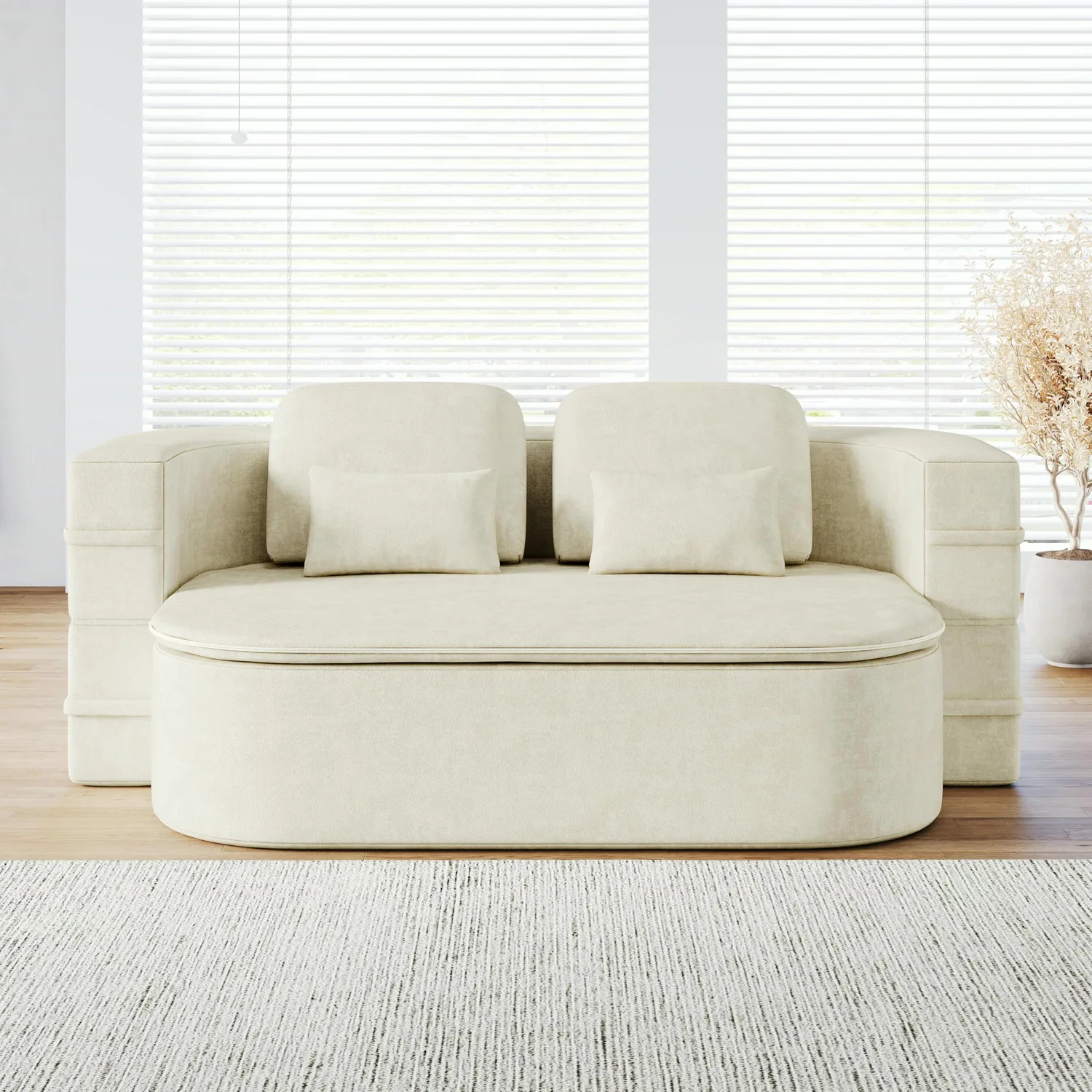 ERYE Chenille Sleeper Sofa 75"
