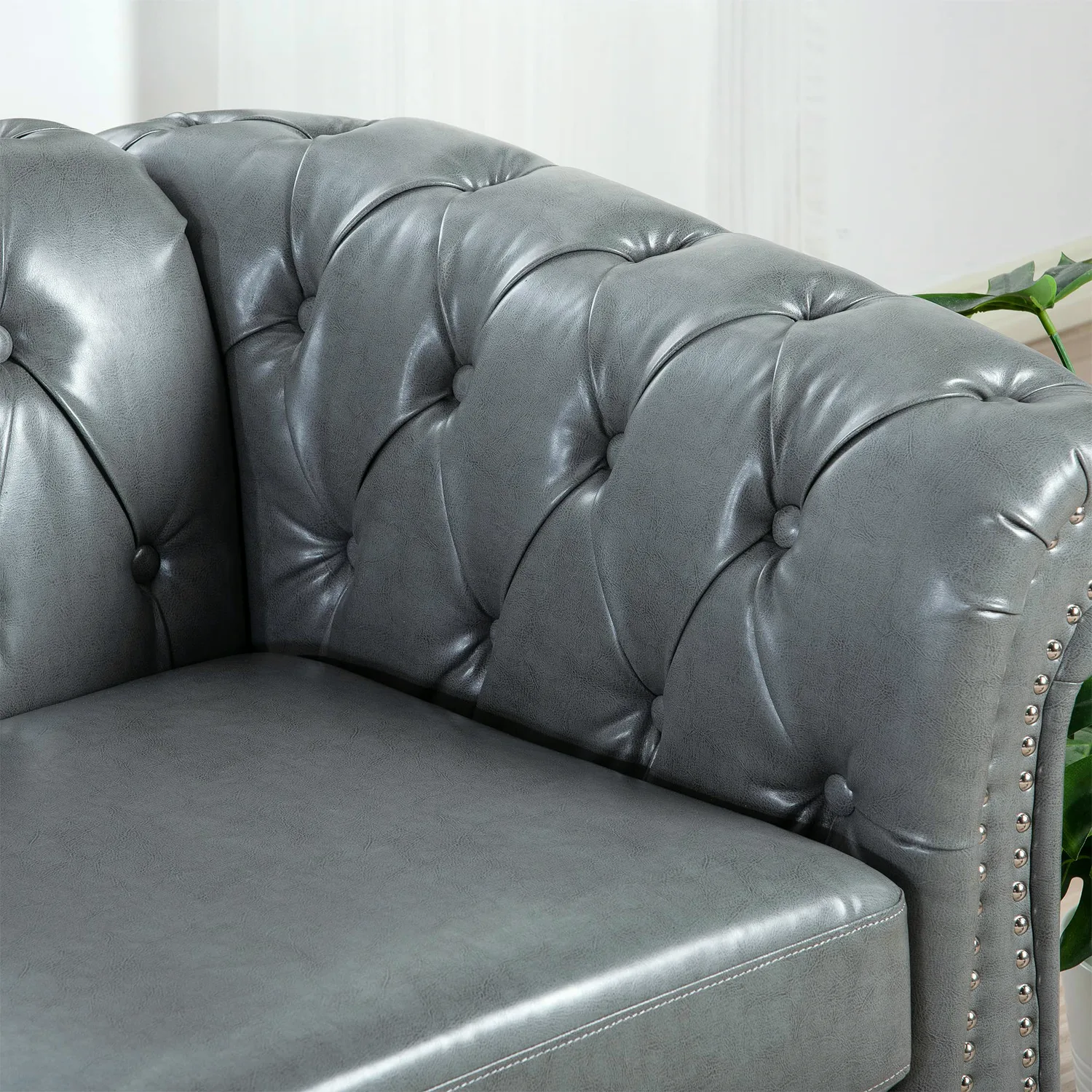 ERYE Faux Leather Sofa 84.5"