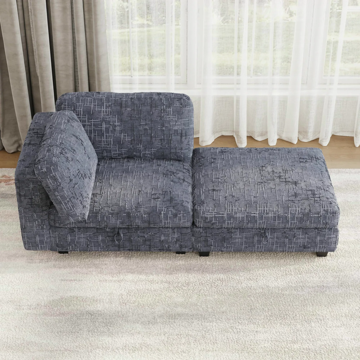ERYE Chenille Chaise Lounge 64"
