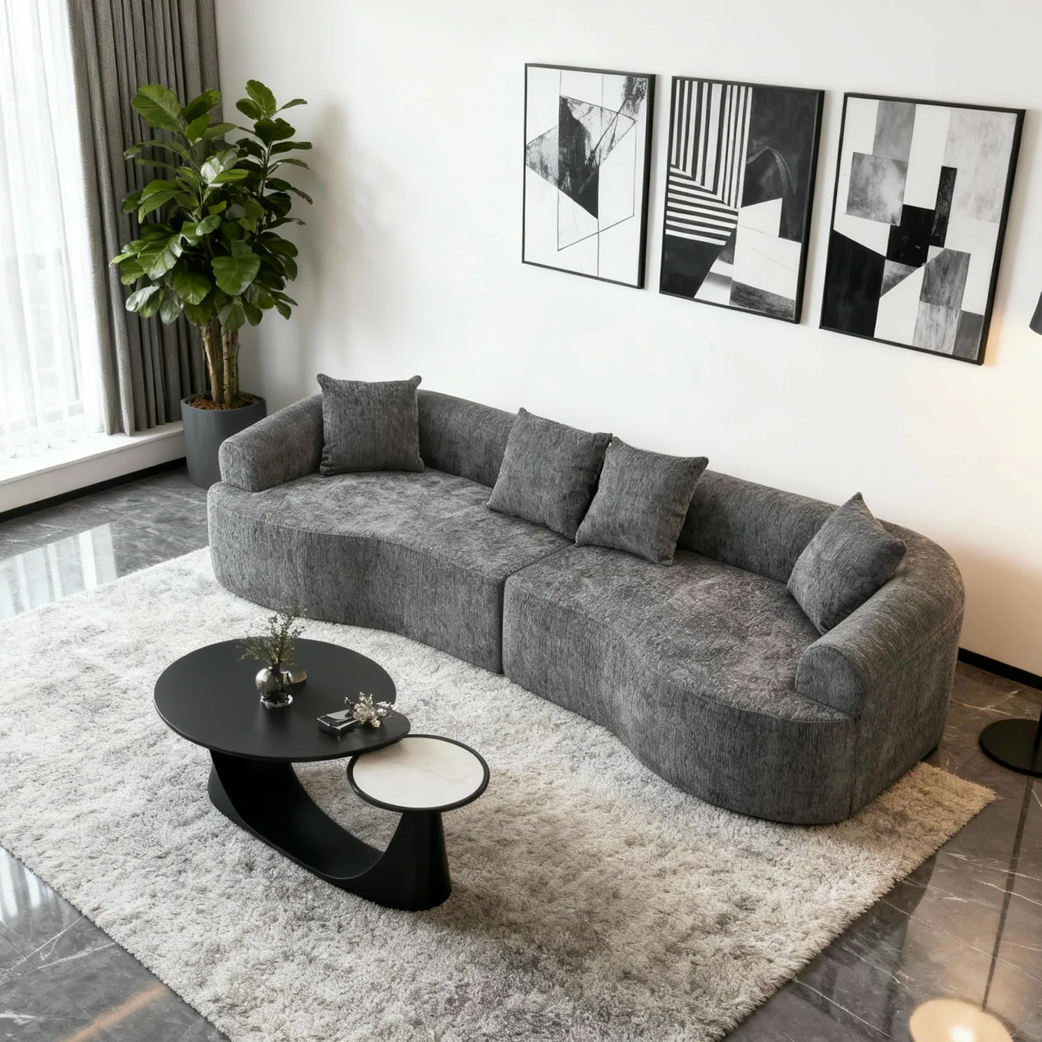 ERYE Boucle Curved Cloud Sofa