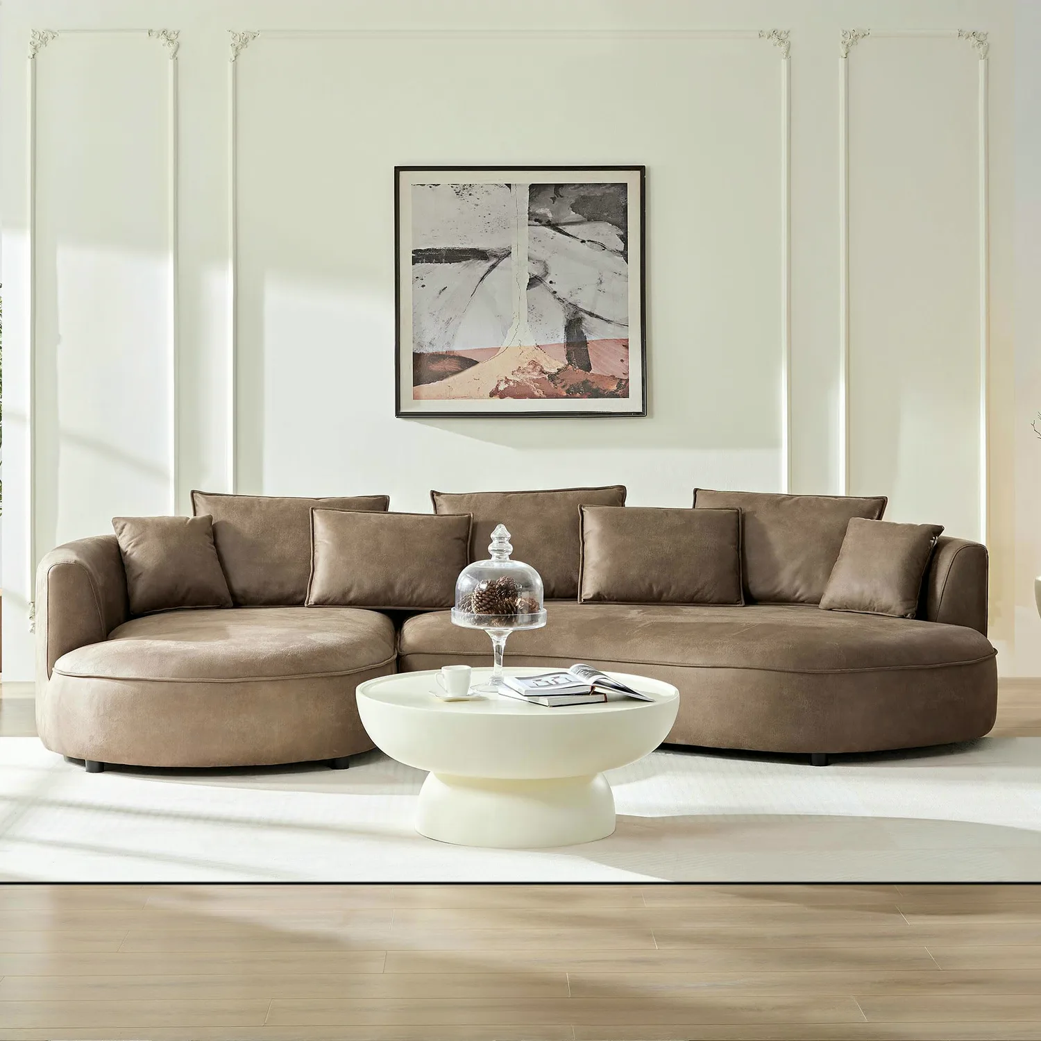 ERYE Velvet Curved Cloud Sectional 129"