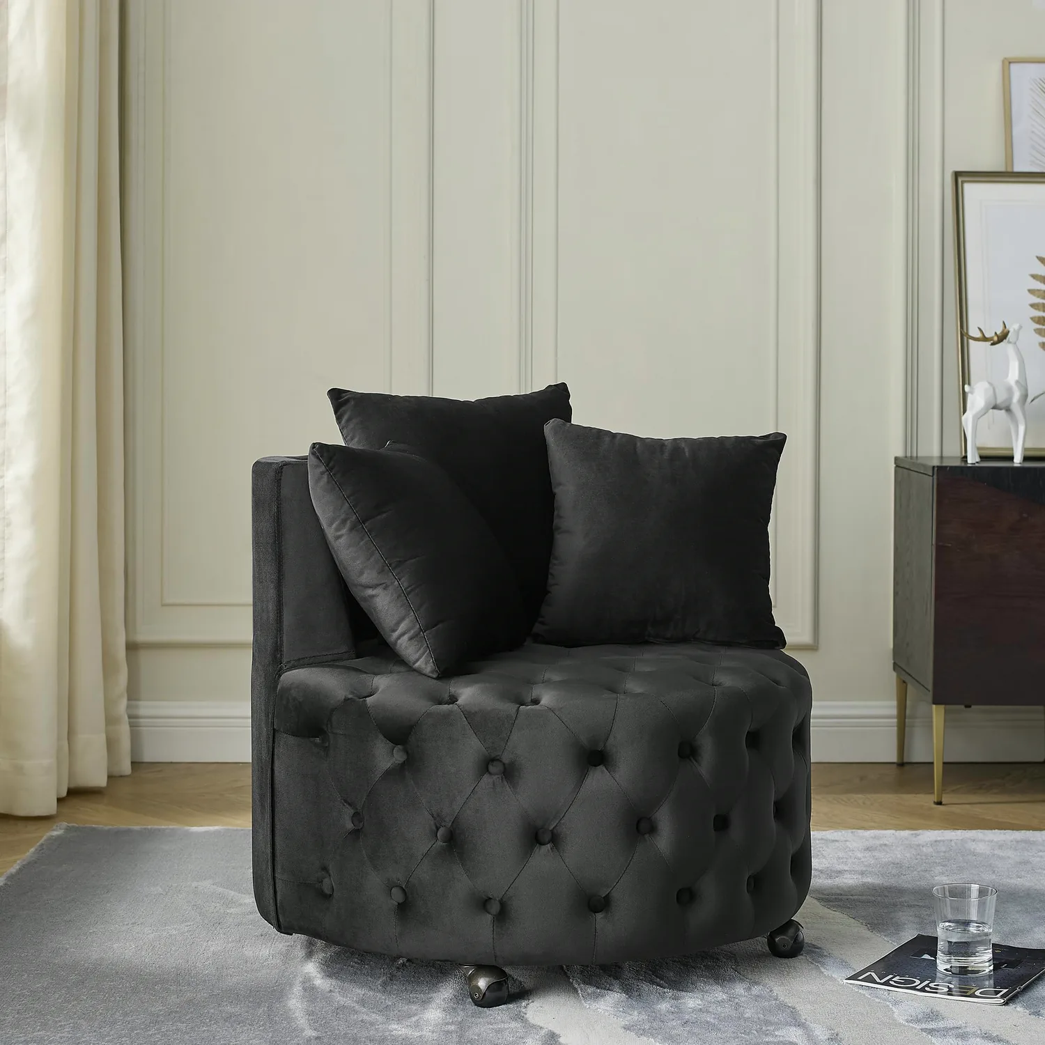ERYE Velvet Swivel Chair 30"