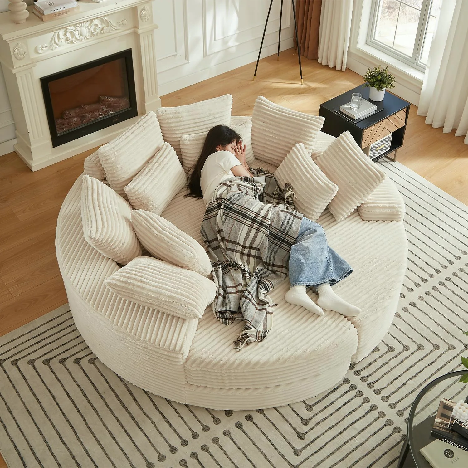 ERYE Corduroy Chaise Lounge 78.5"