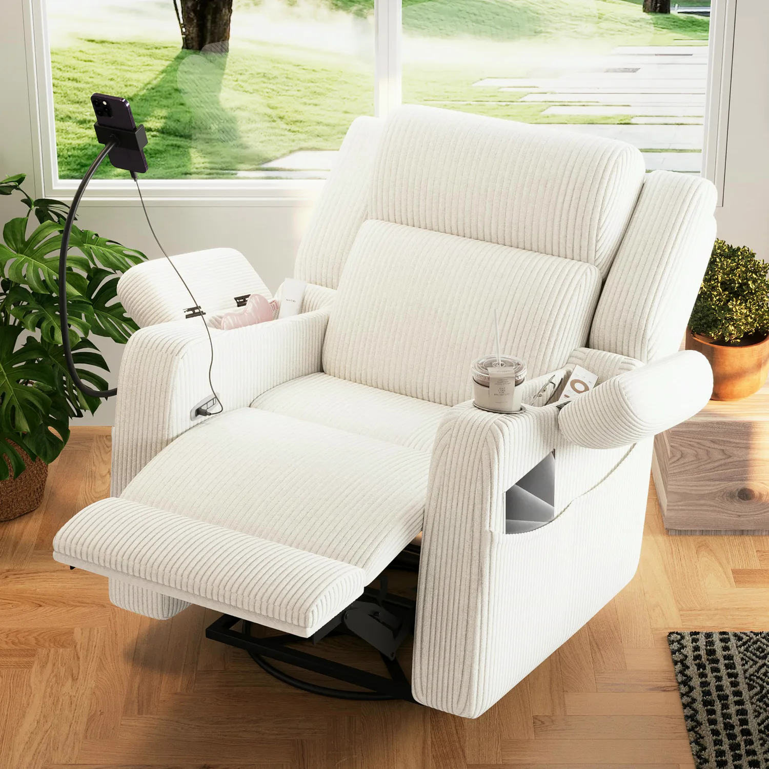 ERYE Corduroy Power Recliner 36.9"